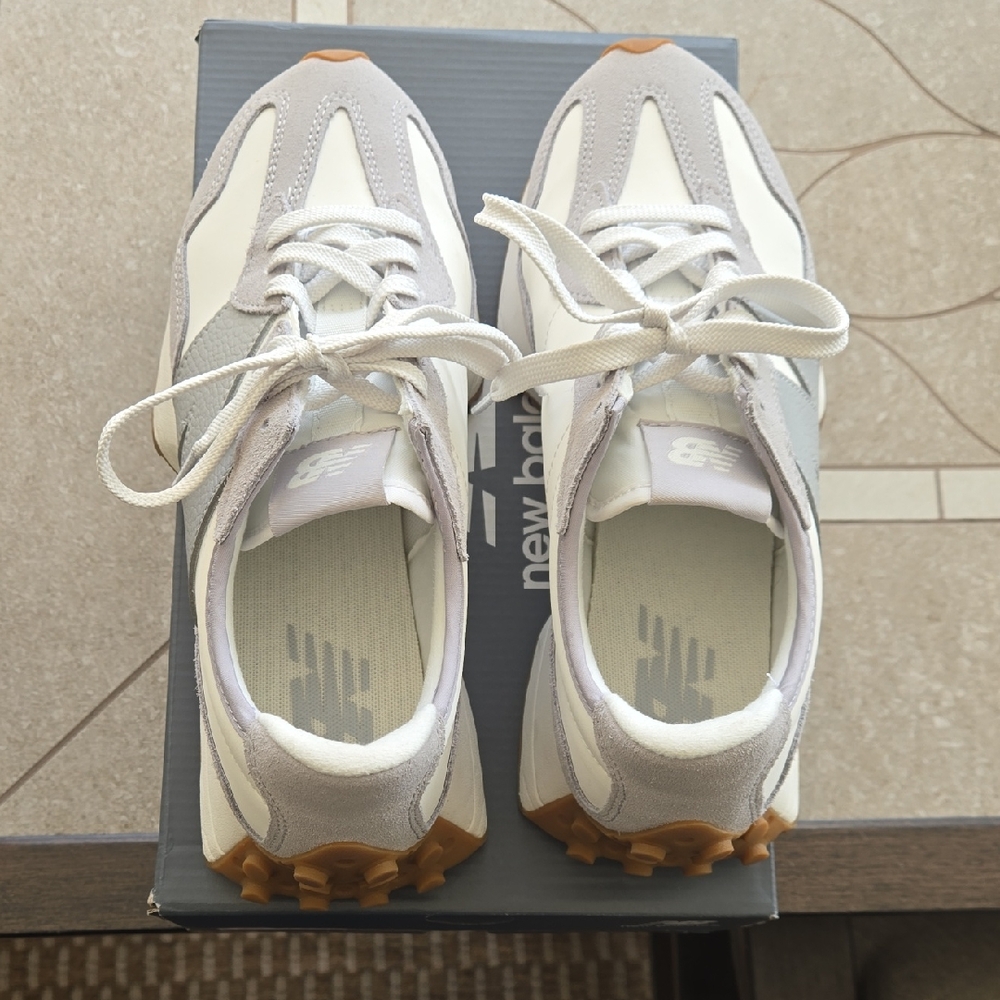 New Balance Grey and White Sneakers